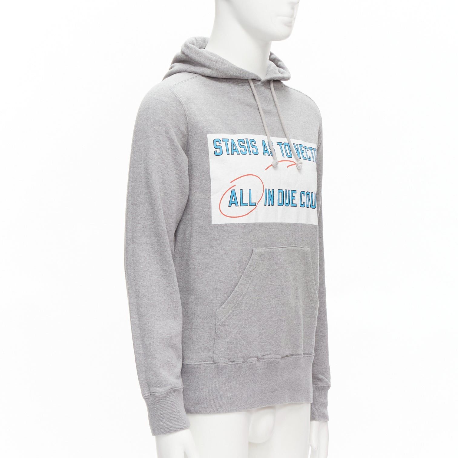 Sacai SACAI 2018 Stasis grey cotton slogan print hoodie sweatshirt JP1 S Size US S / EU 44-46 / 1 - 3 Thumbnail
