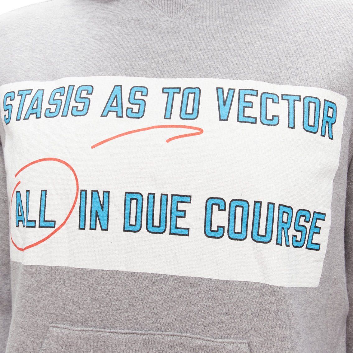 Sacai SACAI 2018 Stasis grey cotton slogan print hoodie sweatshirt JP1 S Size US S / EU 44-46 / 1 - 8 Thumbnail