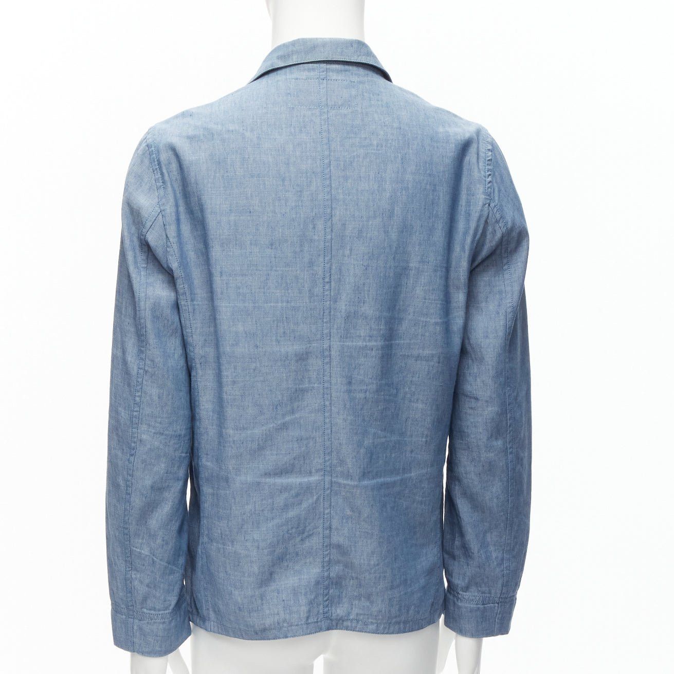 Maison Kitsune MAISON KITSUNE blue textured classic 3 pockets lightweight blazer jacket L Size US L / EU 52-54 / 3 - 5 Thumbnail