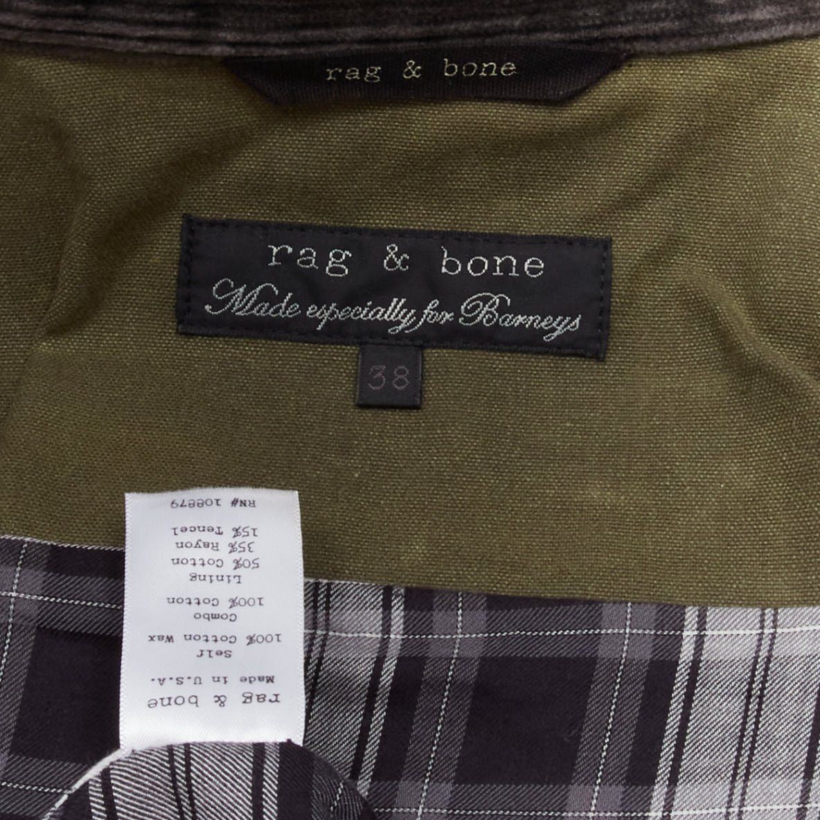 Rag & Bone RAG & BONE Barneys moss green waxed cotton corduroy collar 4 pockets jacket US38 M Size US M / EU 48-50 / 2 - 10 Thumbnail