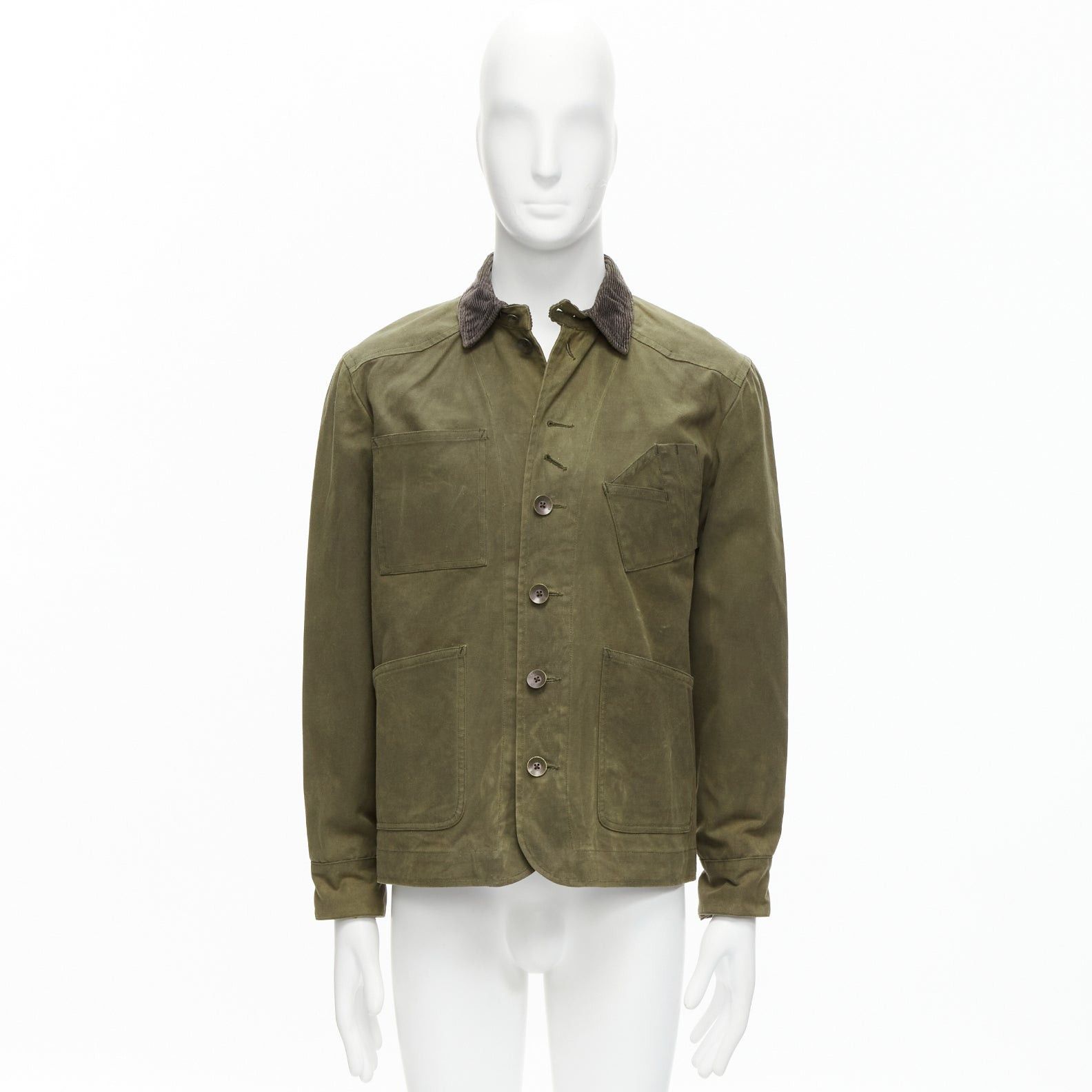 Rag & Bone RAG & BONE Barneys moss green waxed cotton corduroy collar 4 pockets jacket US38 M Size US M / EU 48-50 / 2 - 11 Thumbnail