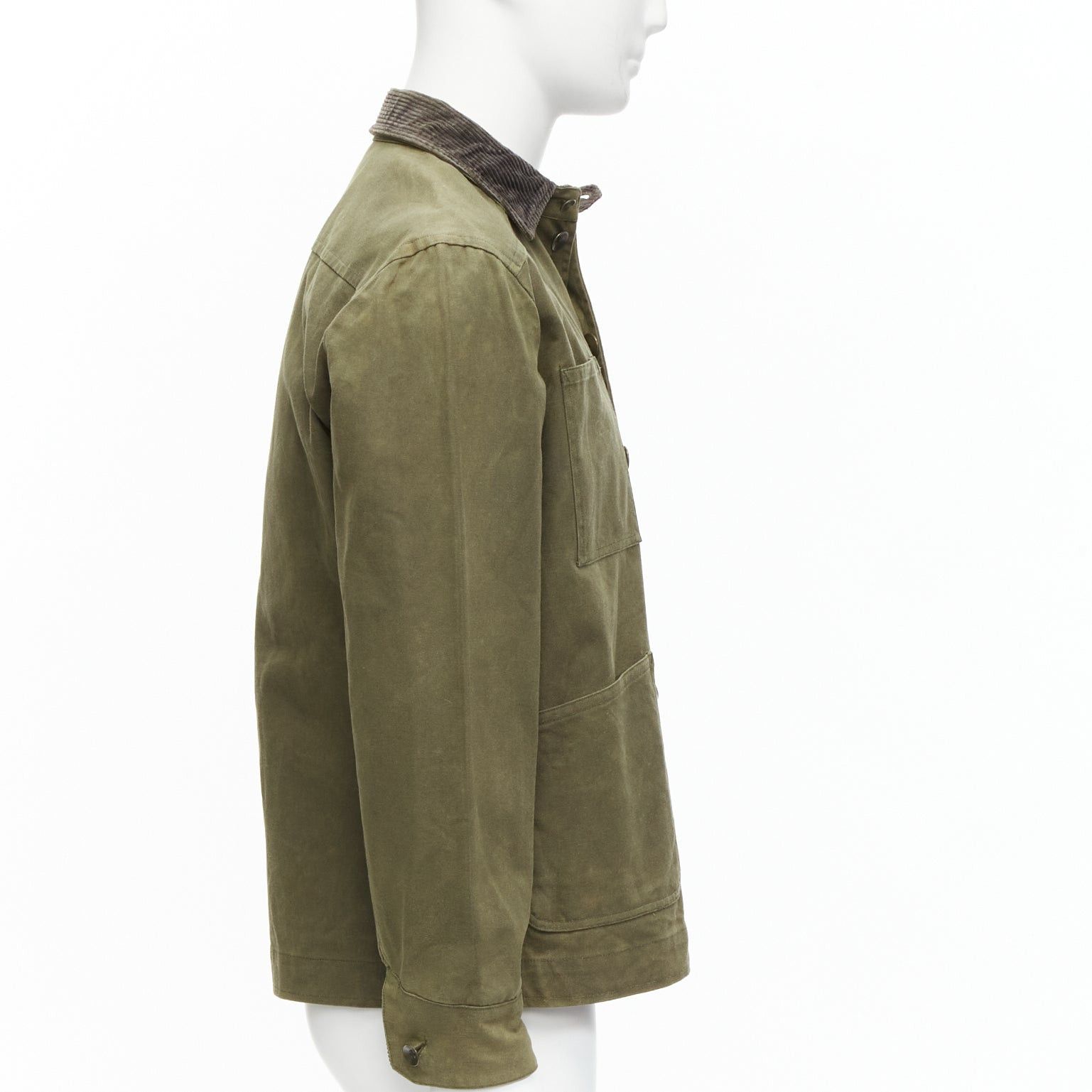 Rag & Bone RAG & BONE Barneys moss green waxed cotton corduroy collar 4 pockets jacket US38 M Size US M / EU 48-50 / 2 - 4 Thumbnail