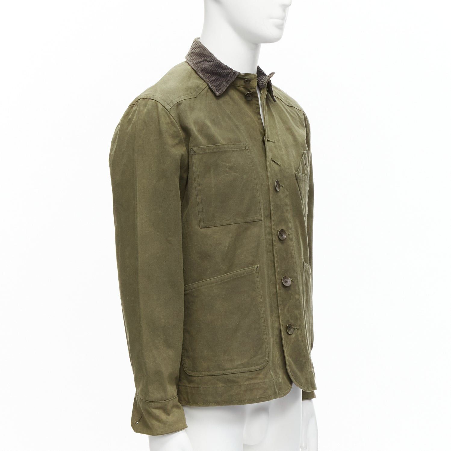 Rag & Bone RAG & BONE Barneys moss green waxed cotton corduroy collar 4 pockets jacket US38 M Size US M / EU 48-50 / 2 - 3 Thumbnail