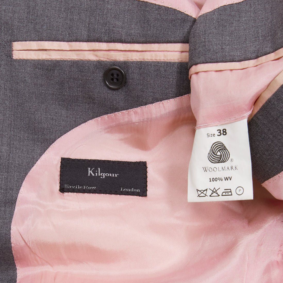 Other KILGOUR Saville Row grey virgin wool pink lining blazer jacket UK38 M Size 48R - 8 Thumbnail