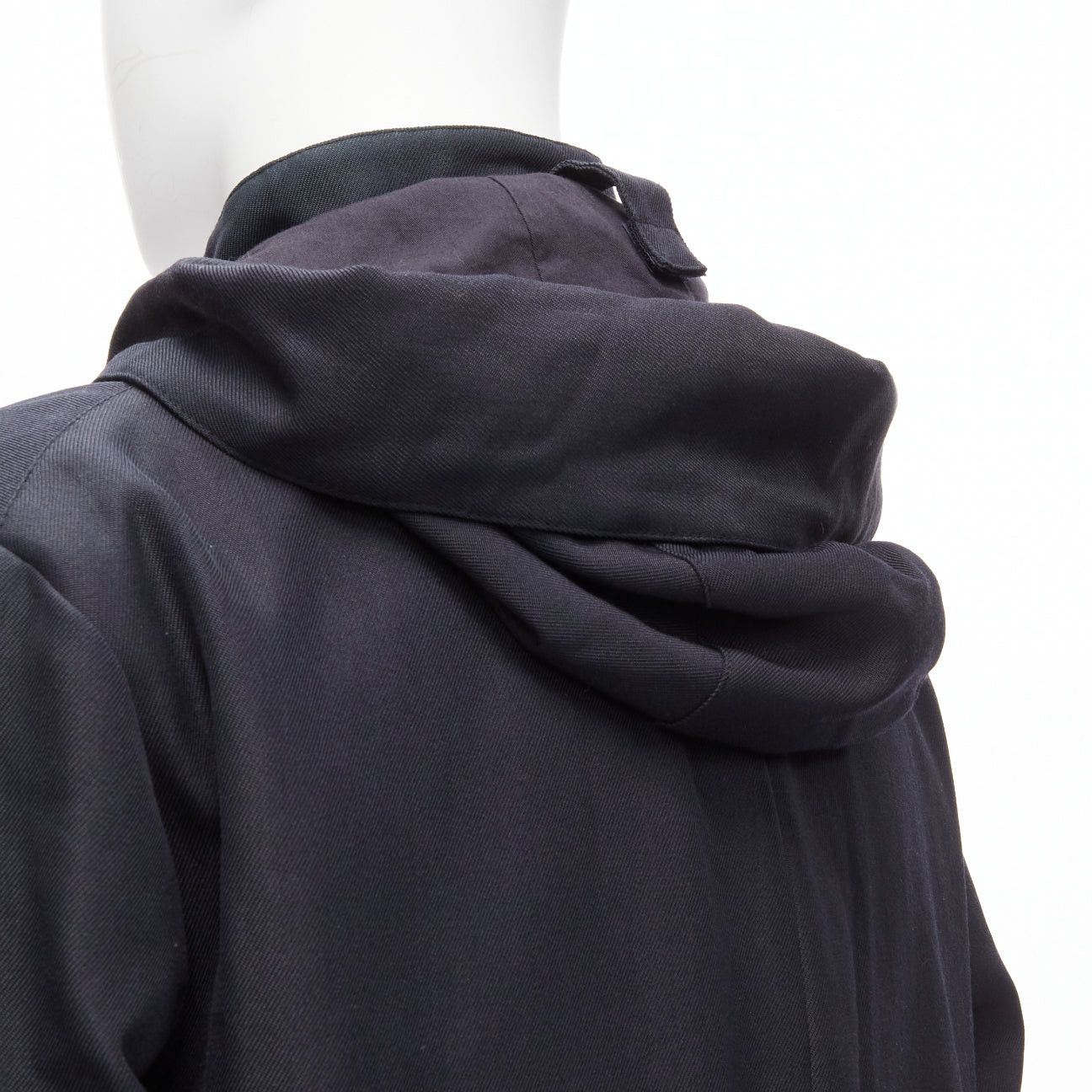 Marni MARNI black wool blend leather stopper hooded concealed buttons parka jacket IT48 M Size US M / EU 48-50 / 2 - 8 Thumbnail