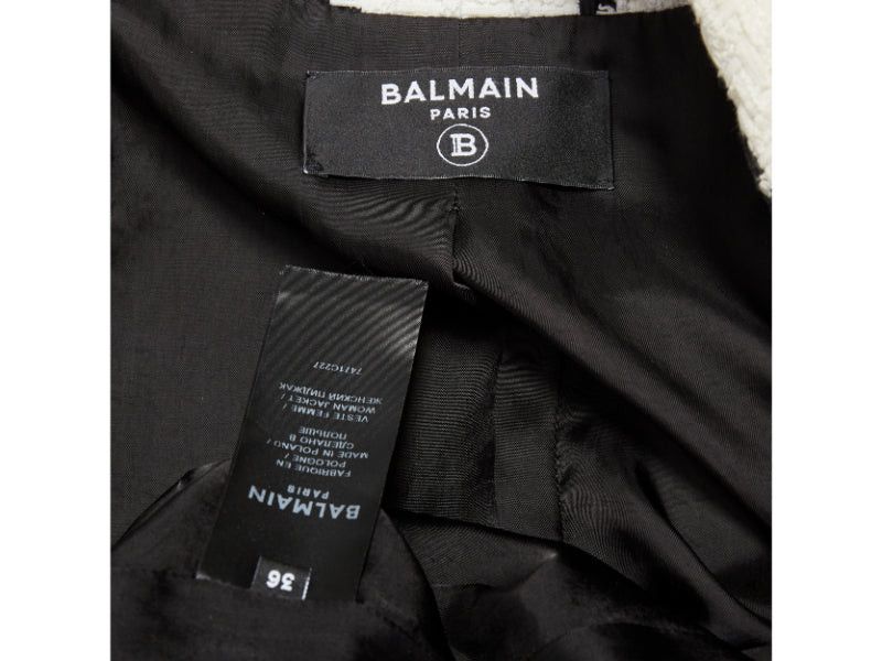 Balmain BALMAIN checked black white cotton tweed double breasted blazer jacket FR36 S Size S / US 4 / IT 40 - 9 Thumbnail