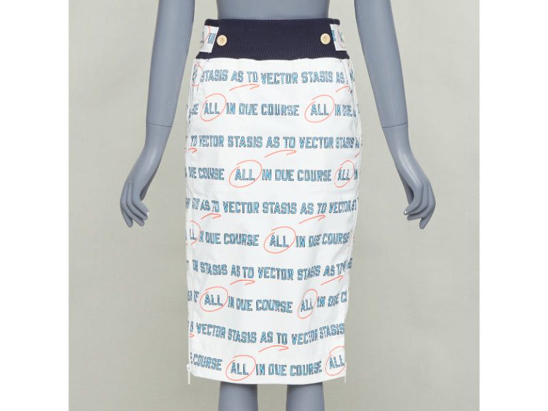 Sacai SACAI 2018 Vector Stasis graphic print side zip black waistband pencil skirt JP1 S Size 27" / US 4 / IT 40 - 6 Thumbnail