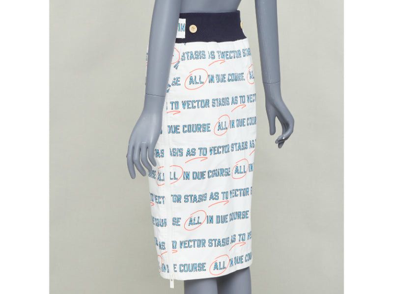 Sacai SACAI 2018 Vector Stasis graphic print side zip black waistband pencil skirt JP1 S Size 27" / US 4 / IT 40 - 5 Thumbnail