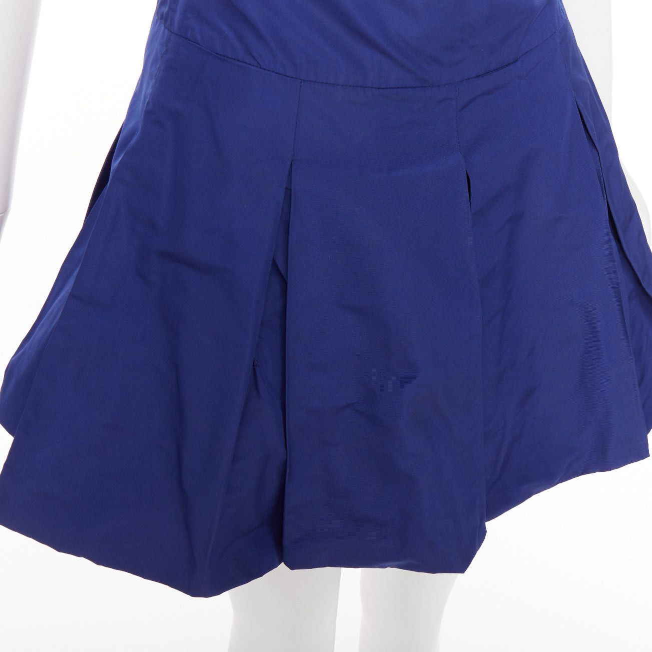 Miu Miu MIU MIU Vintage 2006 blue nylon box pleat A-line high waisted mini skirt IT38 XS Size 26" / US 2 / IT 38 - 6 Thumbnail