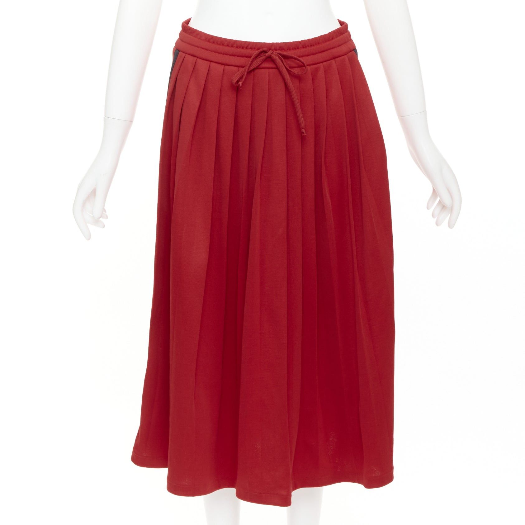 Gucci GUCCI Alessandro Michele red pleated Signature Web side track skirt XS Size 27" / US 4 / IT 40 - 3 Thumbnail