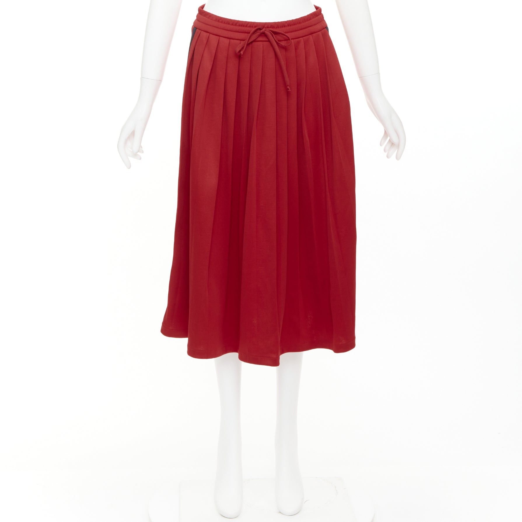 Gucci GUCCI Alessandro Michele red pleated Signature Web side track skirt XS Size 27" / US 4 / IT 40 - 9 Thumbnail