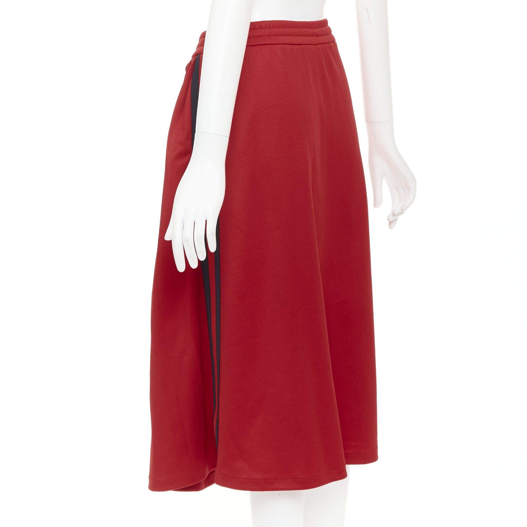 Gucci GUCCI Alessandro Michele red pleated Signature Web side track skirt XS Size 27" / US 4 / IT 40 - 6 Thumbnail