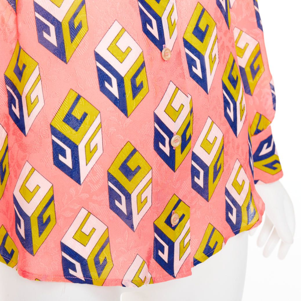 Gucci GUCCI Alessandro Michele 2017 pink geometric vintage G print blouse IT38 XS Size XS / US 0-2 / IT 36-38 - 7 Thumbnail