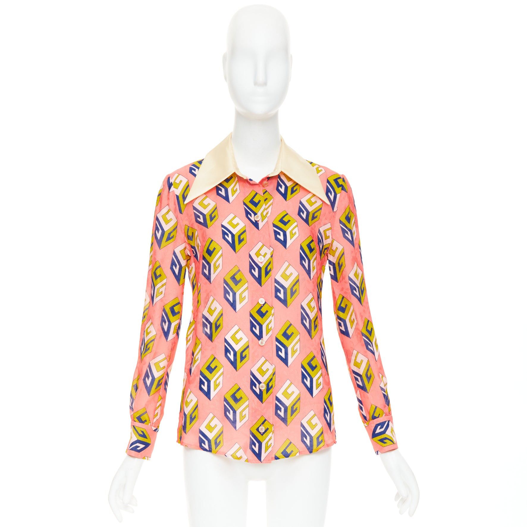 Gucci GUCCI Alessandro Michele 2017 pink geometric vintage G print blouse IT38 XS Size XS / US 0-2 / IT 36-38 - 9 Thumbnail