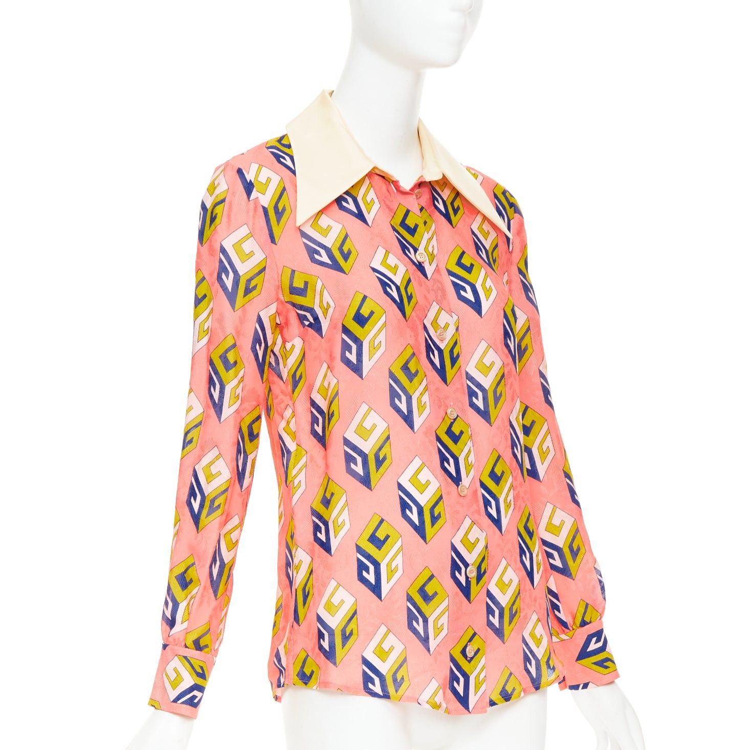 Gucci GUCCI Alessandro Michele 2017 pink geometric vintage G print blouse IT38 XS Size XS / US 0-2 / IT 36-38 - 3 Thumbnail