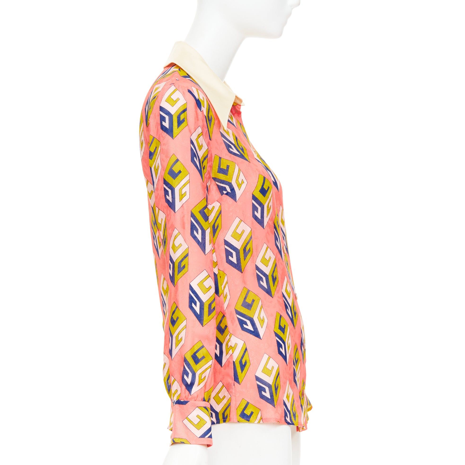 Gucci GUCCI Alessandro Michele 2017 pink geometric vintage G print blouse IT38 XS Size XS / US 0-2 / IT 36-38 - 4 Thumbnail