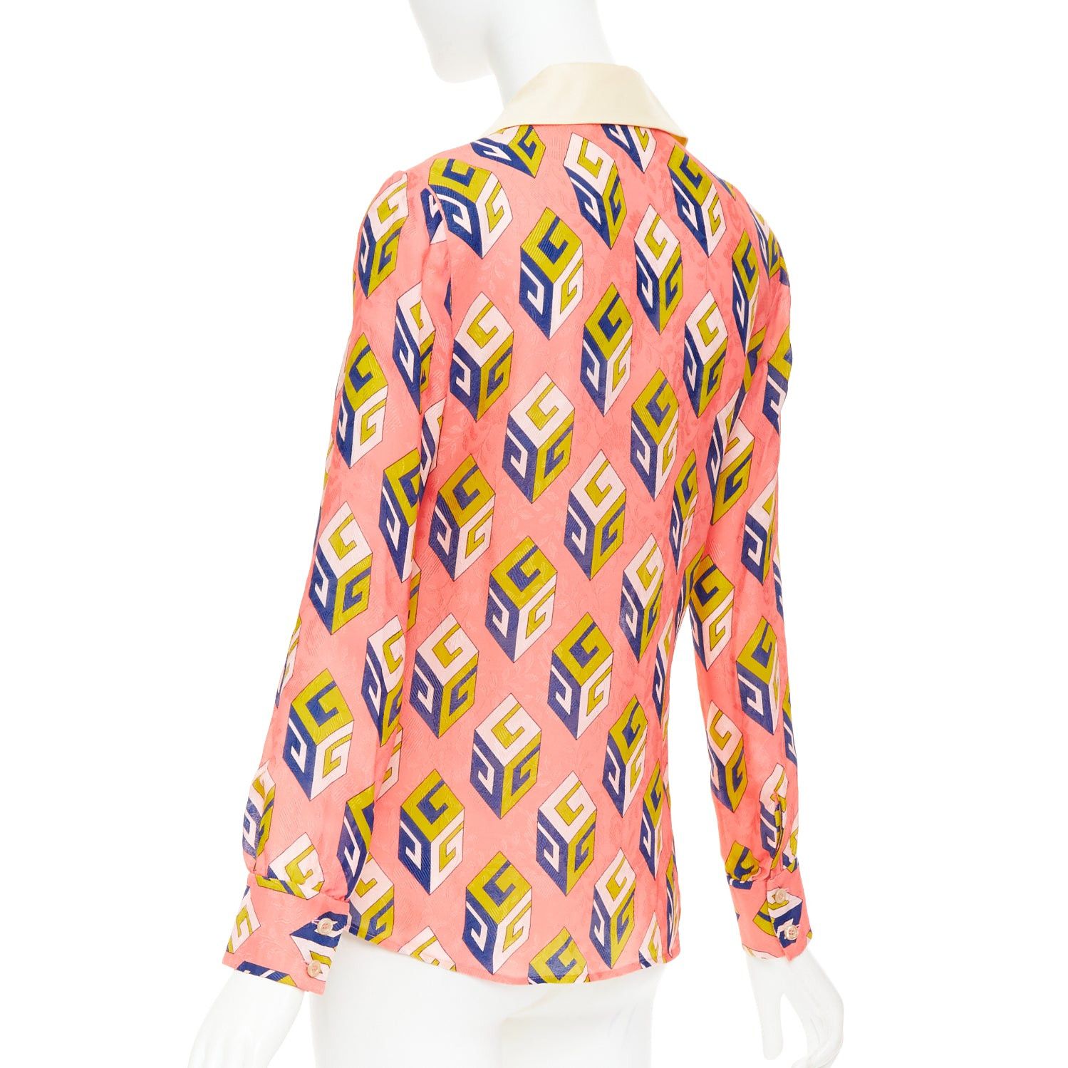 Gucci GUCCI Alessandro Michele 2017 pink geometric vintage G print blouse IT38 XS Size XS / US 0-2 / IT 36-38 - 6 Thumbnail
