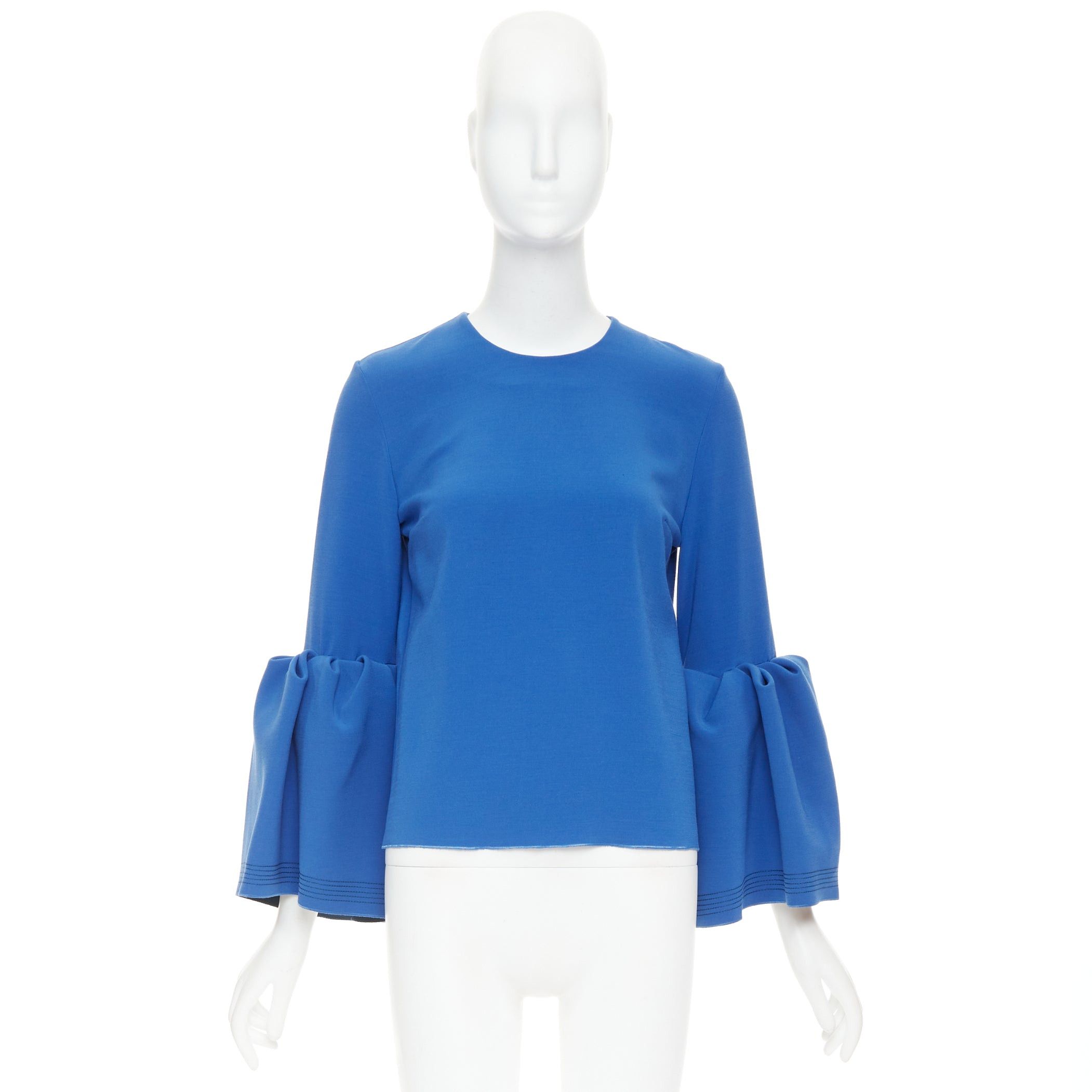 ROKSANDA ROKSANDA cobalt blue ruched bell sleeve structured top UK8 S Size S / US 4 / IT 40 - 9 Thumbnail