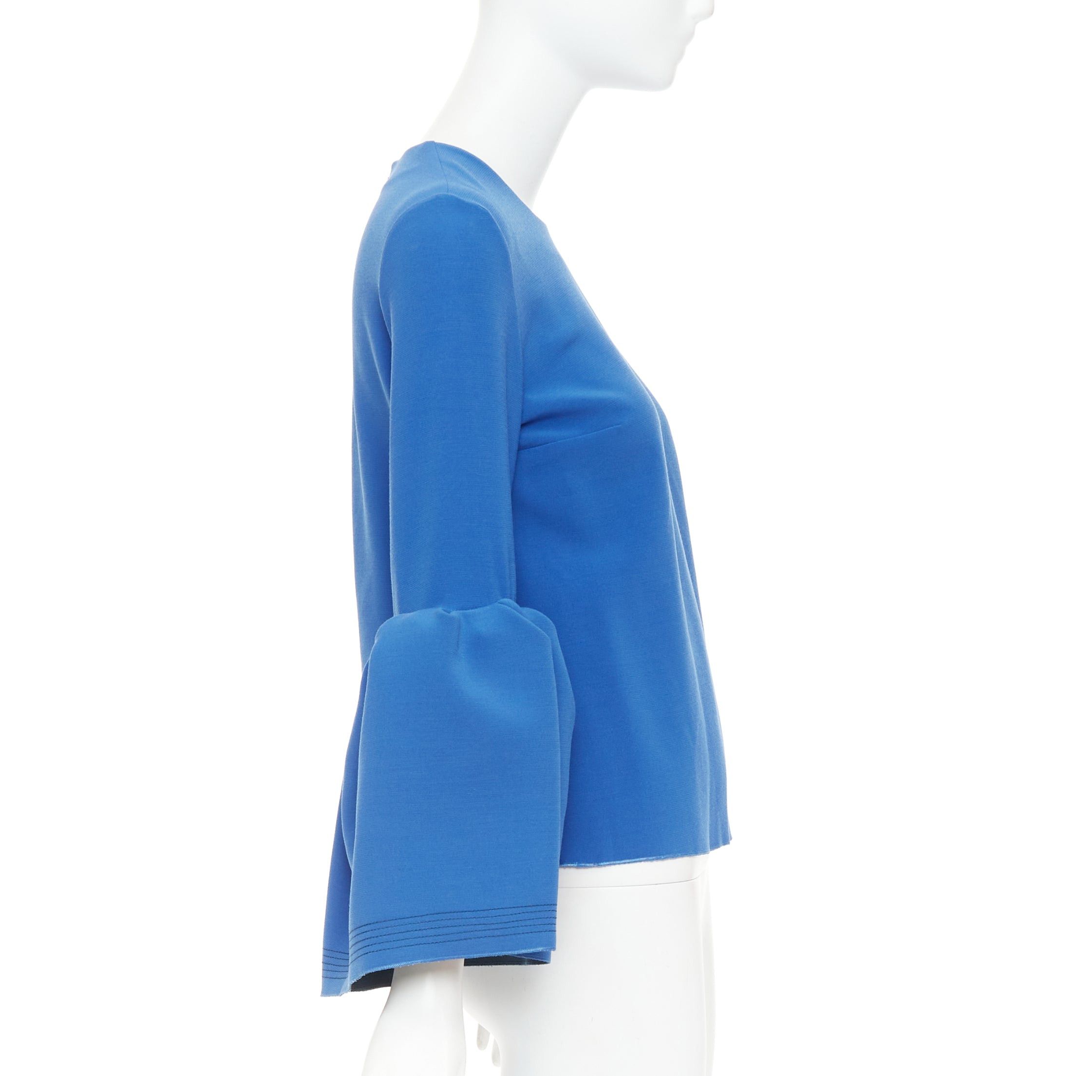 ROKSANDA ROKSANDA cobalt blue ruched bell sleeve structured top UK8 S Size S / US 4 / IT 40 - 3 Thumbnail
