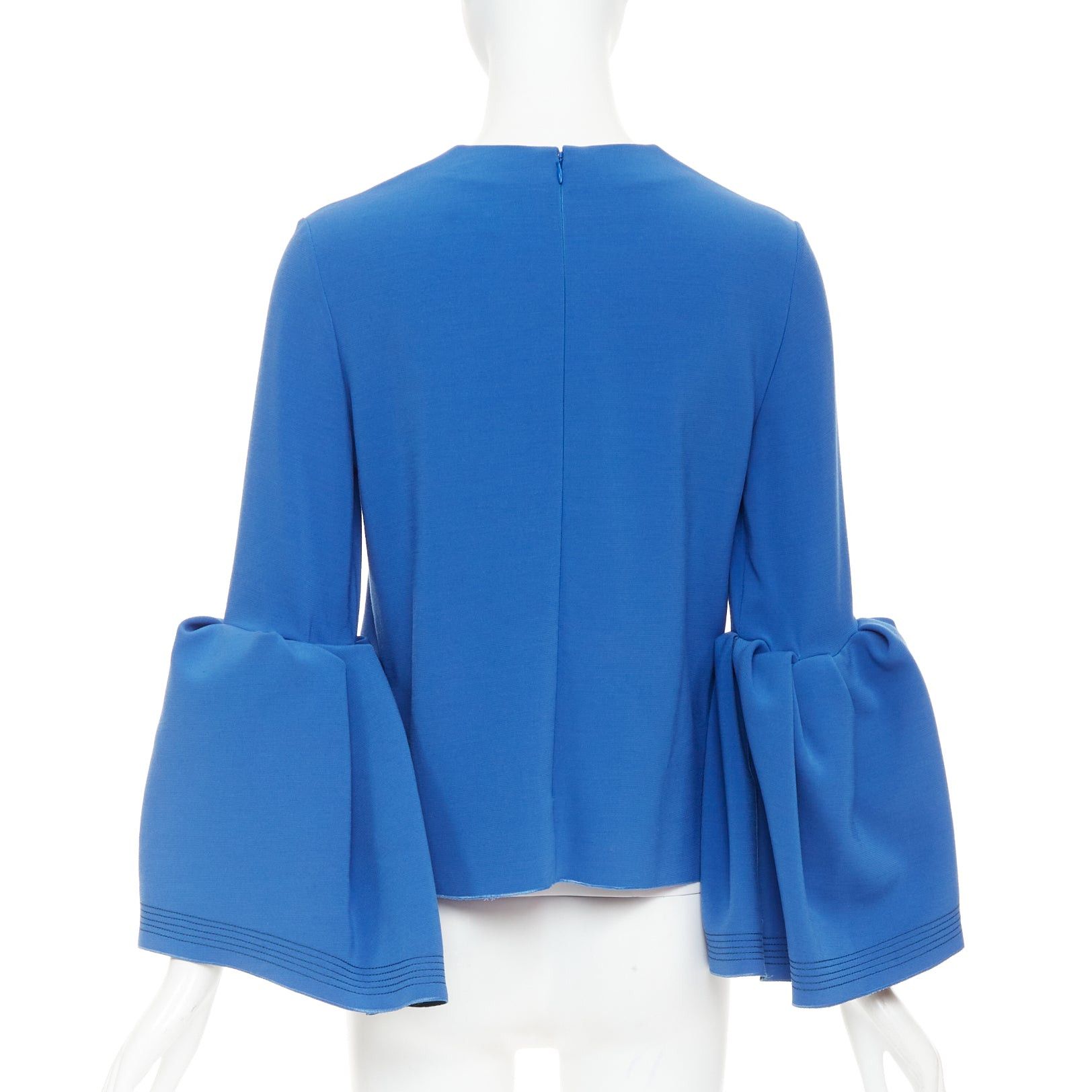 ROKSANDA ROKSANDA cobalt blue ruched bell sleeve structured top UK8 S Size S / US 4 / IT 40 - 4 Thumbnail