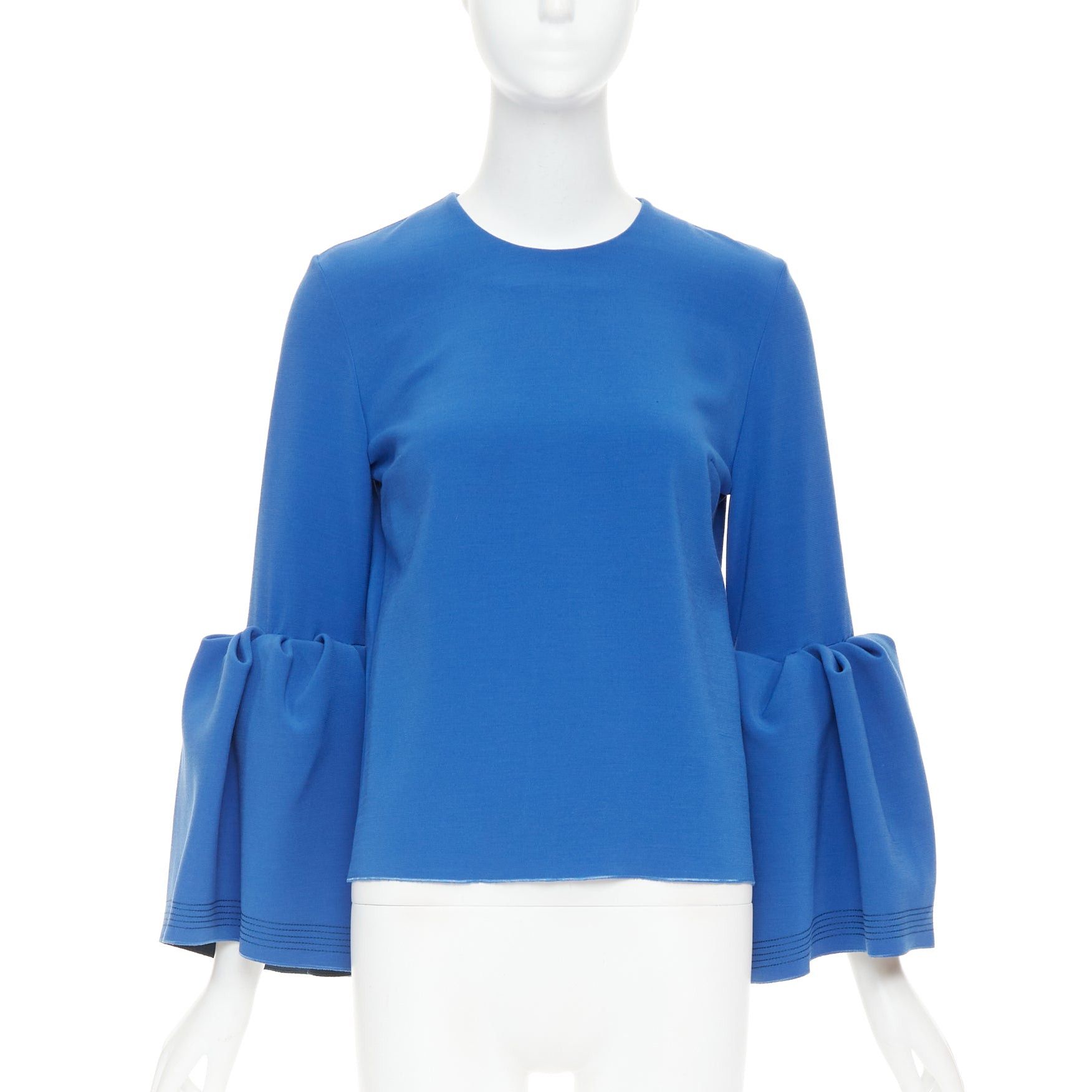 ROKSANDA ROKSANDA cobalt blue ruched bell sleeve structured top UK8 S Size S / US 4 / IT 40 - 2 Thumbnail