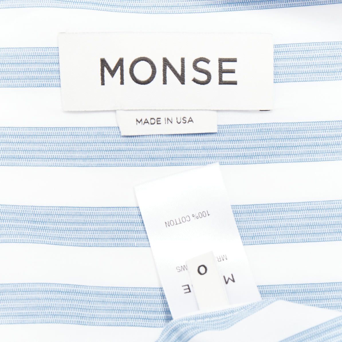 MONSE MONSE blue white striped cotton asymmetric hem draped dress shirt US0 XS Size XS / US 0-2 / IT 36-38 - 8 Thumbnail