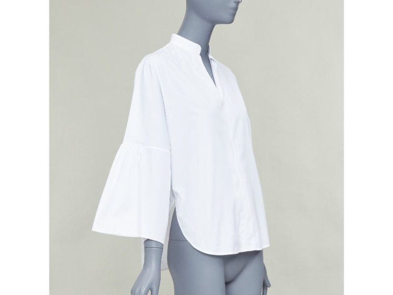 Valentino VALENTINO white cotton split collar flared sleeves popover blouse IT38 XS Size XS / US 0-2 / IT 36-38 - 3 Thumbnail