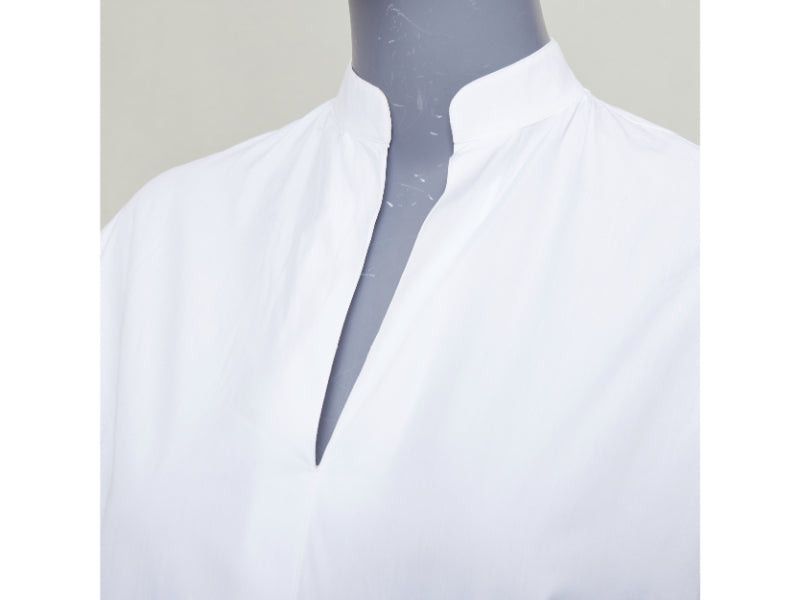 Valentino VALENTINO white cotton split collar flared sleeves popover blouse IT38 XS Size XS / US 0-2 / IT 36-38 - 7 Thumbnail