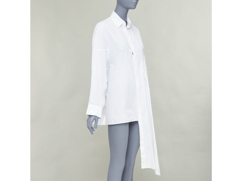 Yohji Yamamoto YOHJI YAMAMOTO white cotton oversized asymmetric high low hem shirt JP2 M Size M / US 6-8 / IT 42-44 - 3 Thumbnail