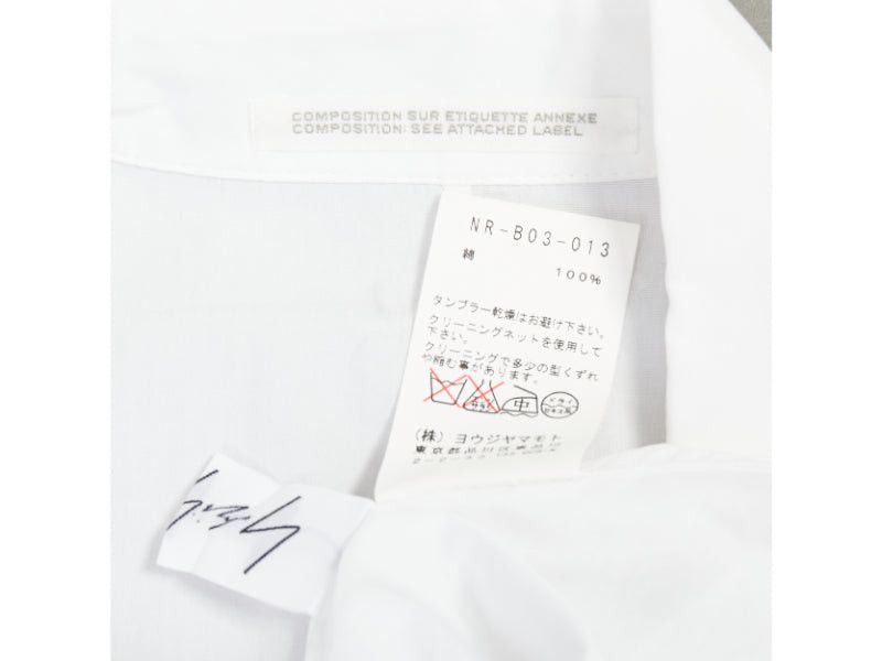 Yohji Yamamoto YOHJI YAMAMOTO white cotton oversized asymmetric high low hem shirt JP2 M Size M / US 6-8 / IT 42-44 - 8 Thumbnail