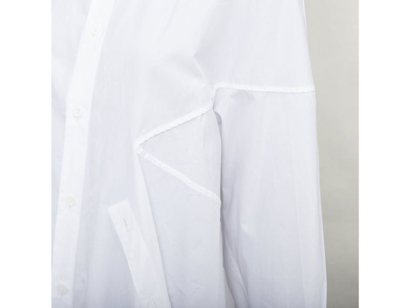 Yohji Yamamoto YOHJI YAMAMOTO white cotton oversized asymmetric high low hem shirt JP2 M Size M / US 6-8 / IT 42-44 - 2 Thumbnail