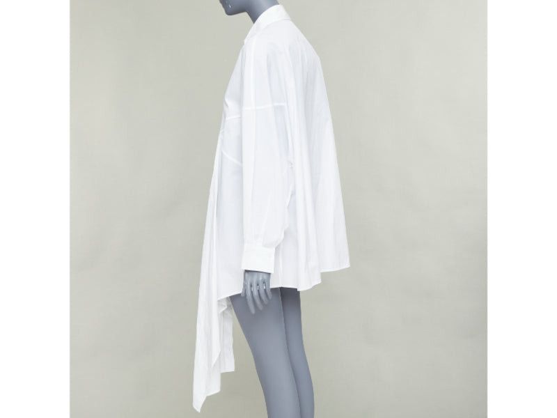 Yohji Yamamoto YOHJI YAMAMOTO white cotton oversized asymmetric high low hem shirt JP2 M Size M / US 6-8 / IT 42-44 - 6 Thumbnail