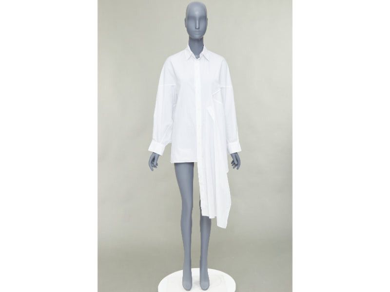 Yohji Yamamoto YOHJI YAMAMOTO white cotton oversized asymmetric high low hem shirt JP2 M Size M / US 6-8 / IT 42-44 - 9 Thumbnail