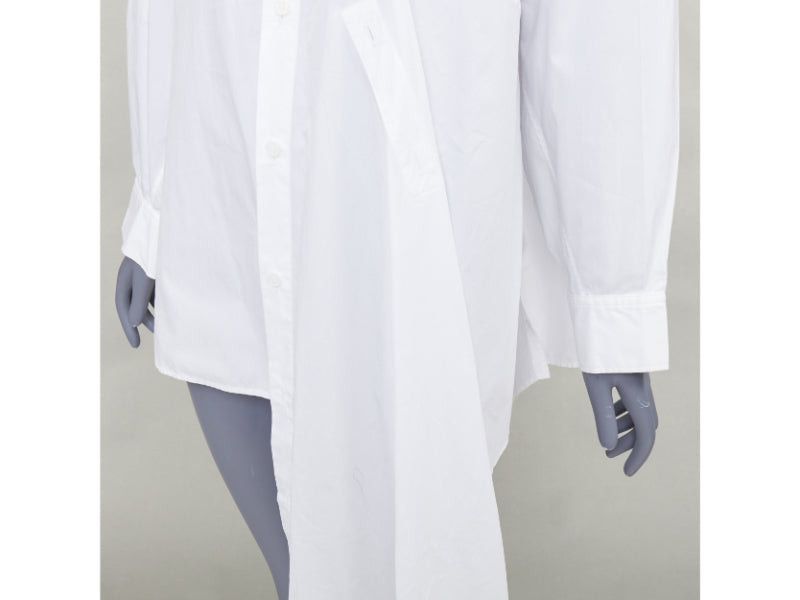 Yohji Yamamoto YOHJI YAMAMOTO white cotton oversized asymmetric high low hem shirt JP2 M Size M / US 6-8 / IT 42-44 - 7 Thumbnail