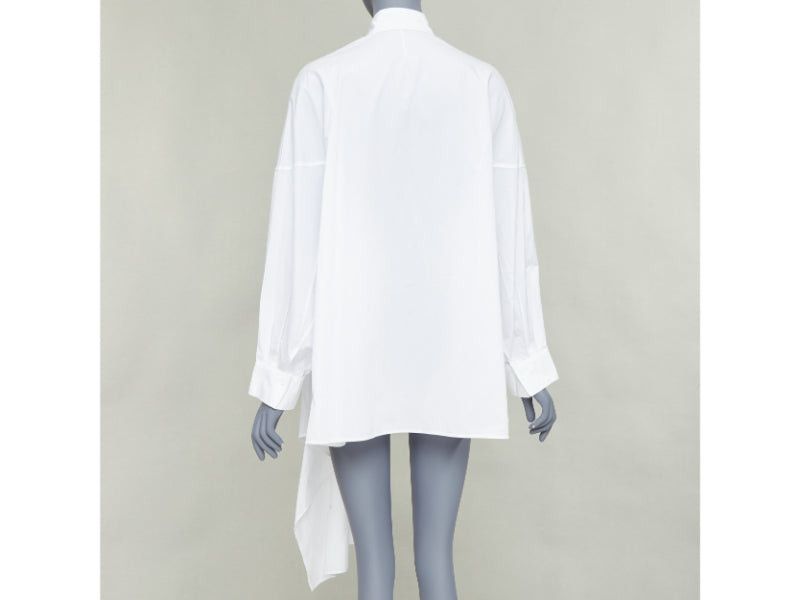 Yohji Yamamoto YOHJI YAMAMOTO white cotton oversized asymmetric high low hem shirt JP2 M Size M / US 6-8 / IT 42-44 - 5 Thumbnail