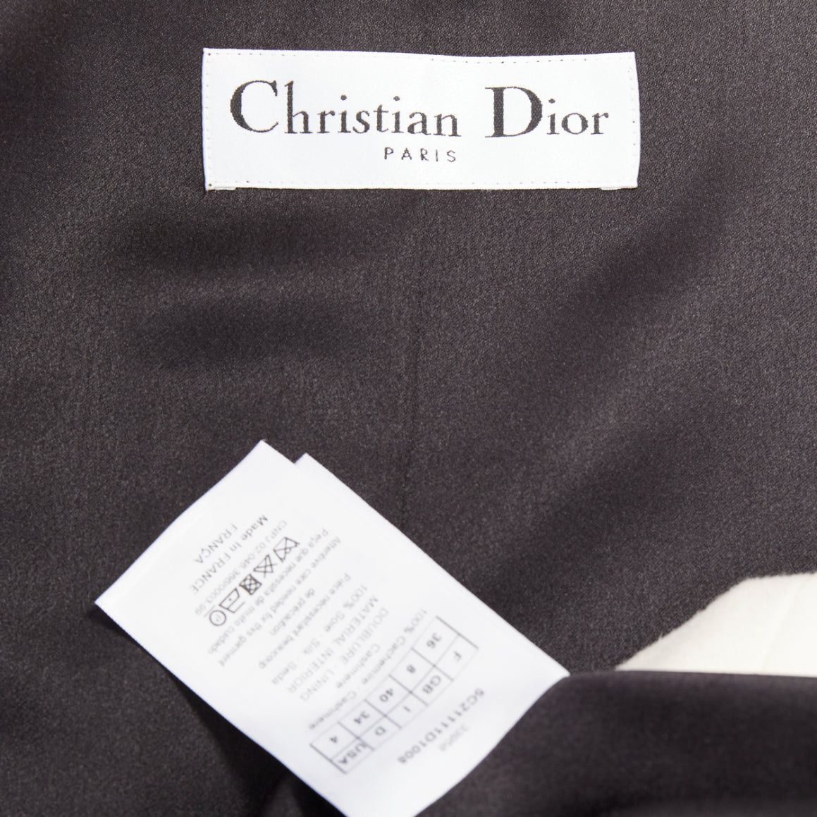 Dior CHRISTIAN DIOR black cream double cashmere bicolor silk lined coat vest FR36 S Size S / US 4 / IT 40 - 8 Thumbnail