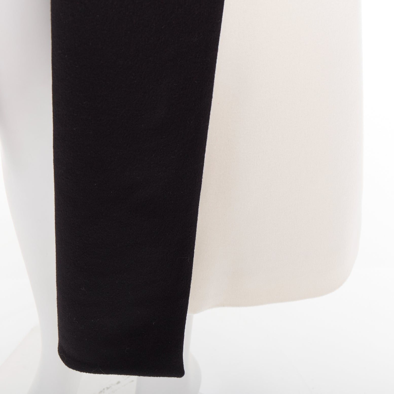 Dior CHRISTIAN DIOR black cream double cashmere bicolor silk lined coat vest FR36 S Size S / US 4 / IT 40 - 7 Thumbnail
