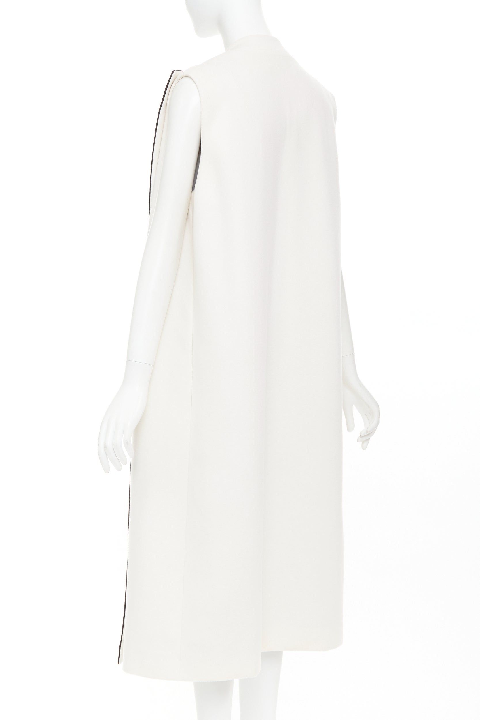 Dior CHRISTIAN DIOR black cream double cashmere bicolor silk lined coat vest FR36 S Size S / US 4 / IT 40 - 6 Thumbnail
