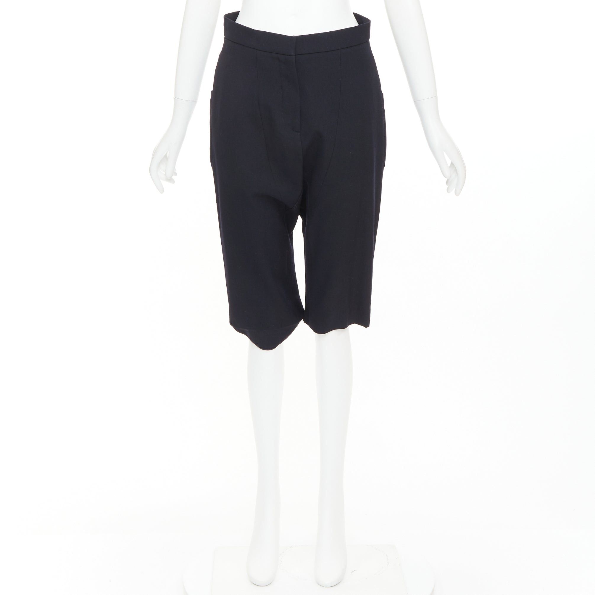 Marni MARNI black 100% virgin wool drop crotch harem knee shorts IT38 XS Size 26" / US 2 / IT 38 - 9 Thumbnail