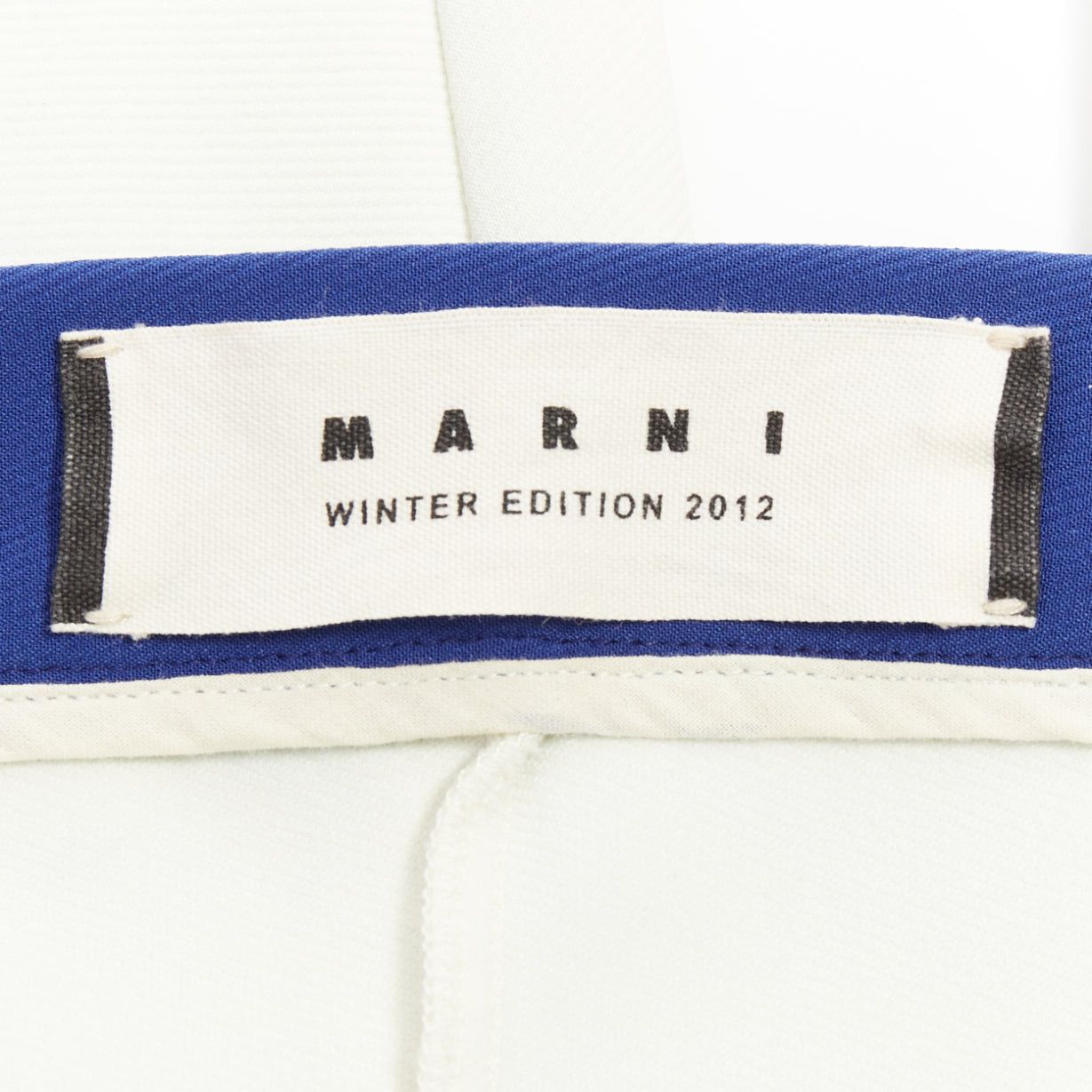 Marni MARNI 2012 electric blue cream stretchy cropped riding pants IT40 S Size 27" / US 4 / IT 40 - 8 Thumbnail