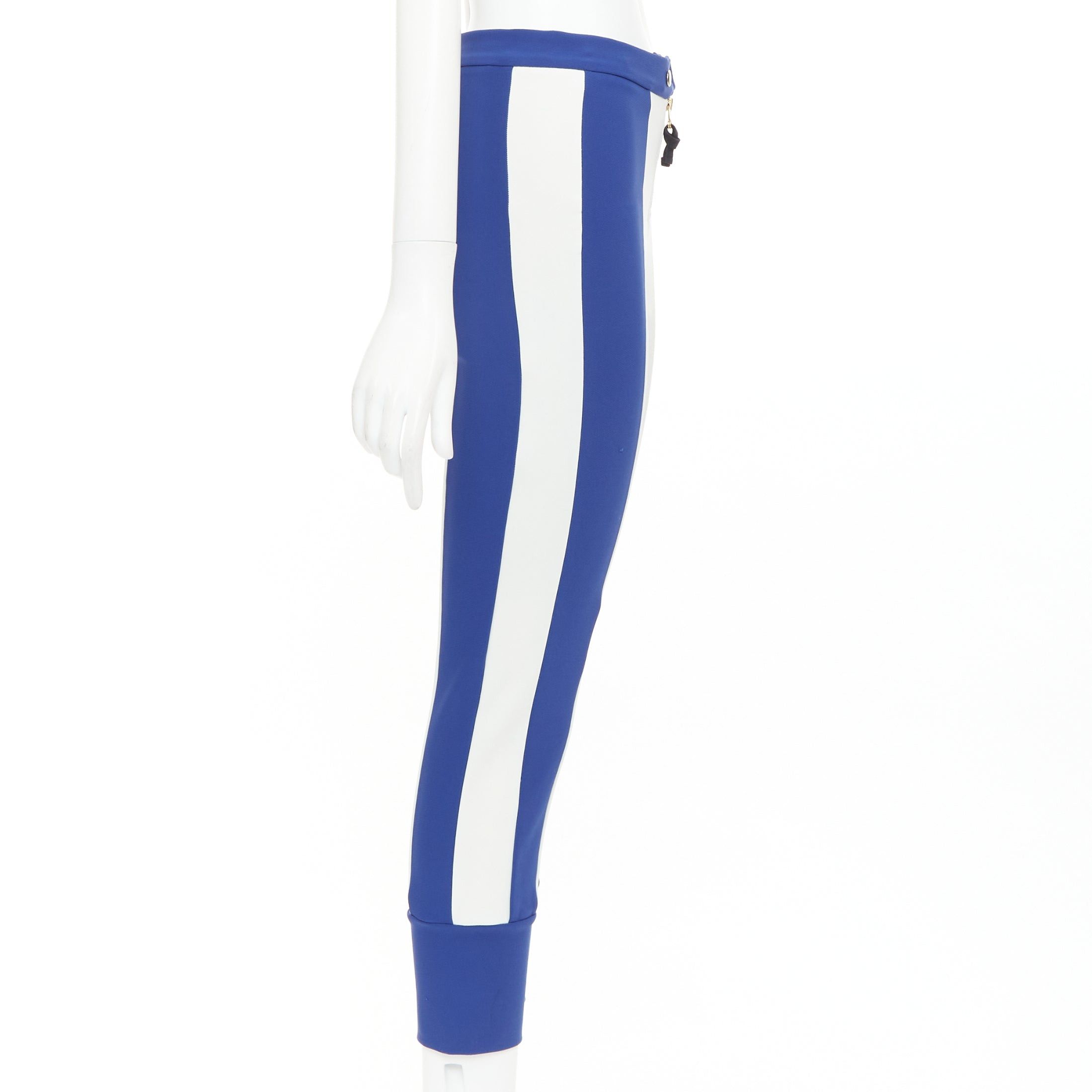 Marni MARNI 2012 electric blue cream stretchy cropped riding pants IT40 S Size 27" / US 4 / IT 40 - 4 Thumbnail