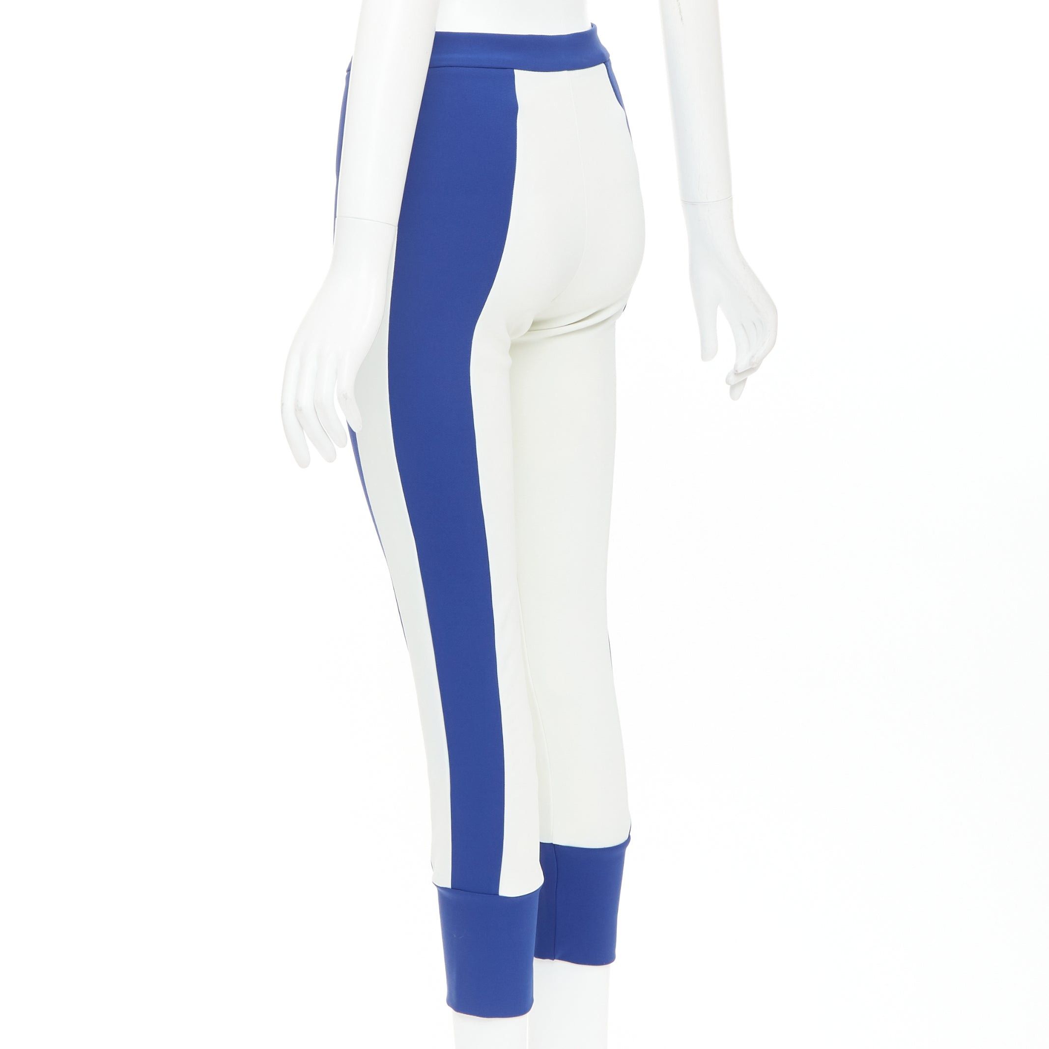 Marni MARNI 2012 electric blue cream stretchy cropped riding pants IT40 S Size 27" / US 4 / IT 40 - 6 Thumbnail