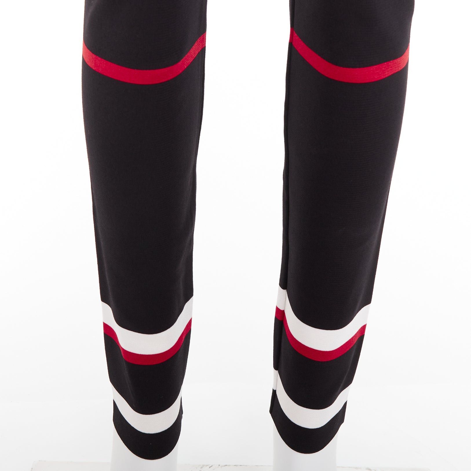 Givenchy GIVENCHY black red white striped hem viscose knit legging pants XS Size 27" / US 4 / IT 40 - 2 Thumbnail