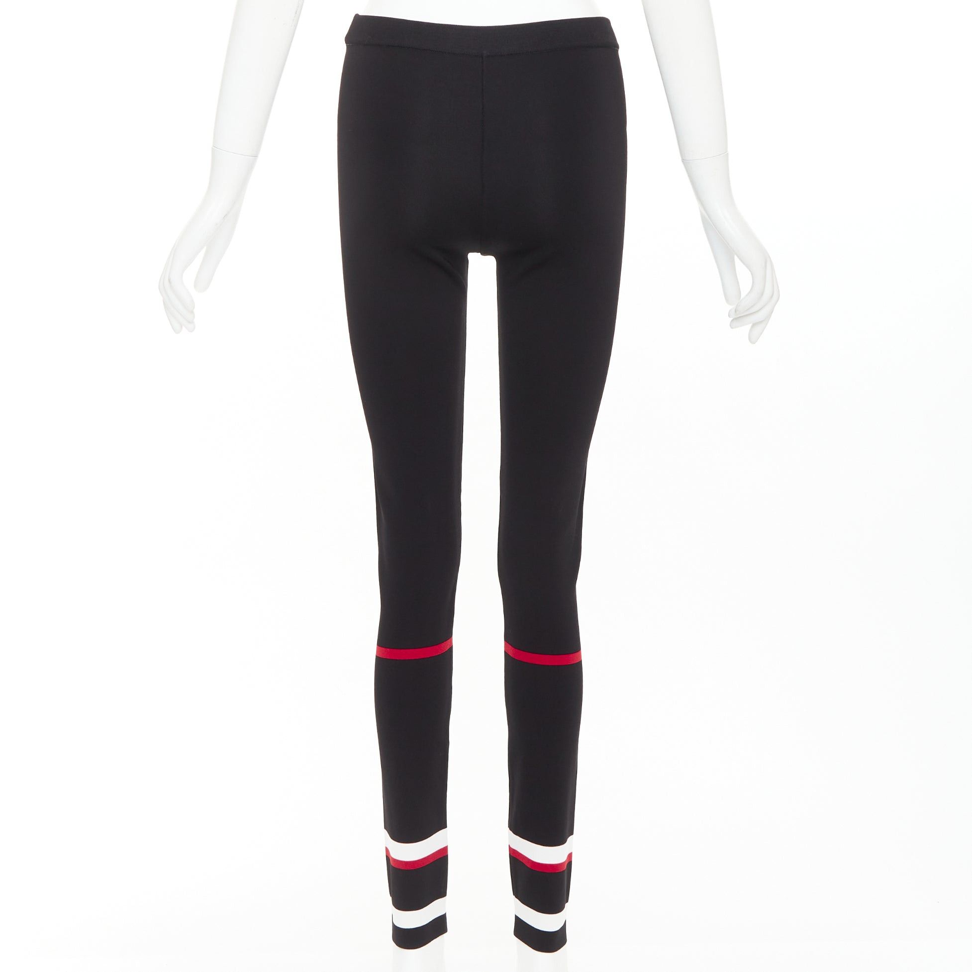 Givenchy GIVENCHY black red white striped hem viscose knit legging pants XS Size 27" / US 4 / IT 40 - 5 Thumbnail