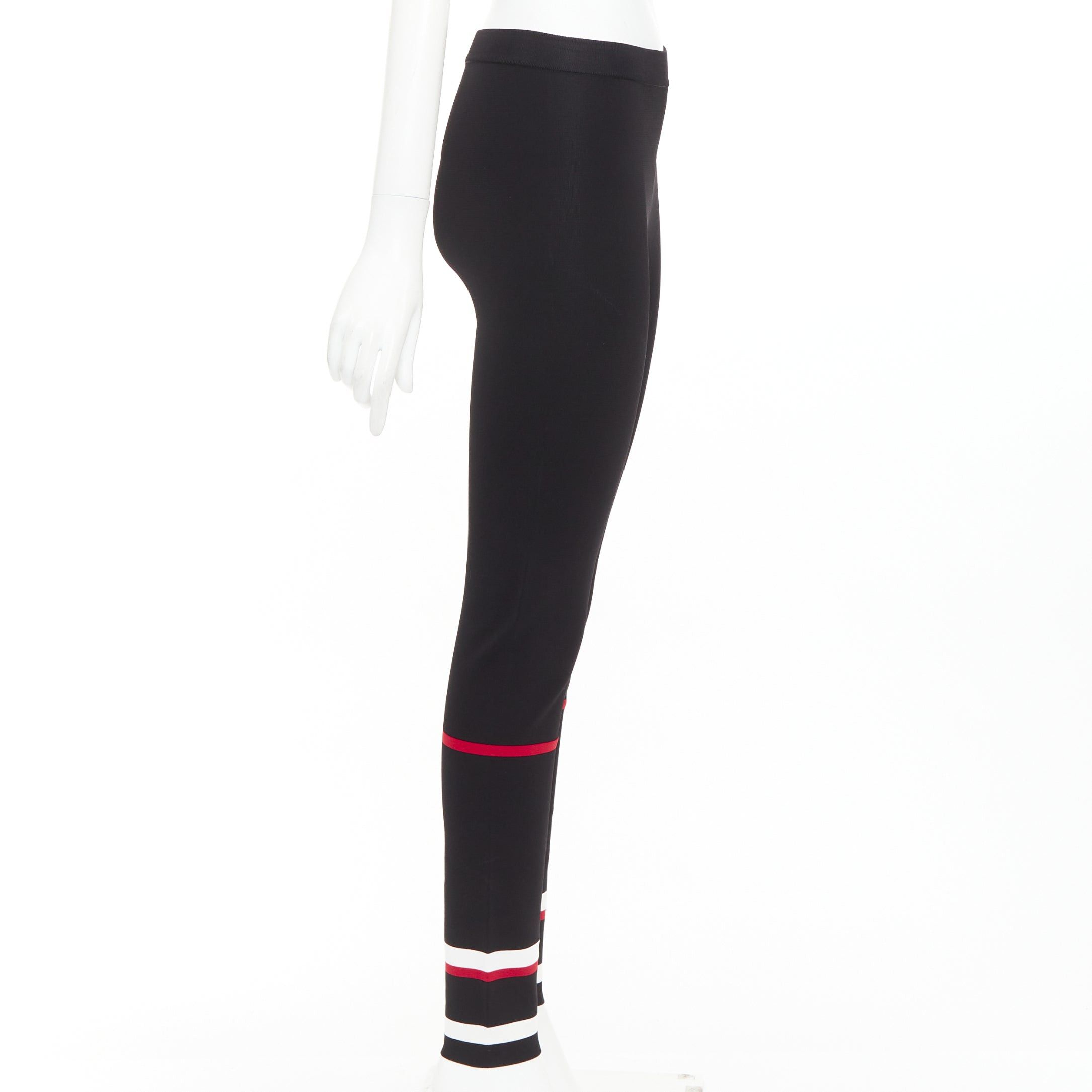 Givenchy GIVENCHY black red white striped hem viscose knit legging pants XS Size 27" / US 4 / IT 40 - 4 Thumbnail