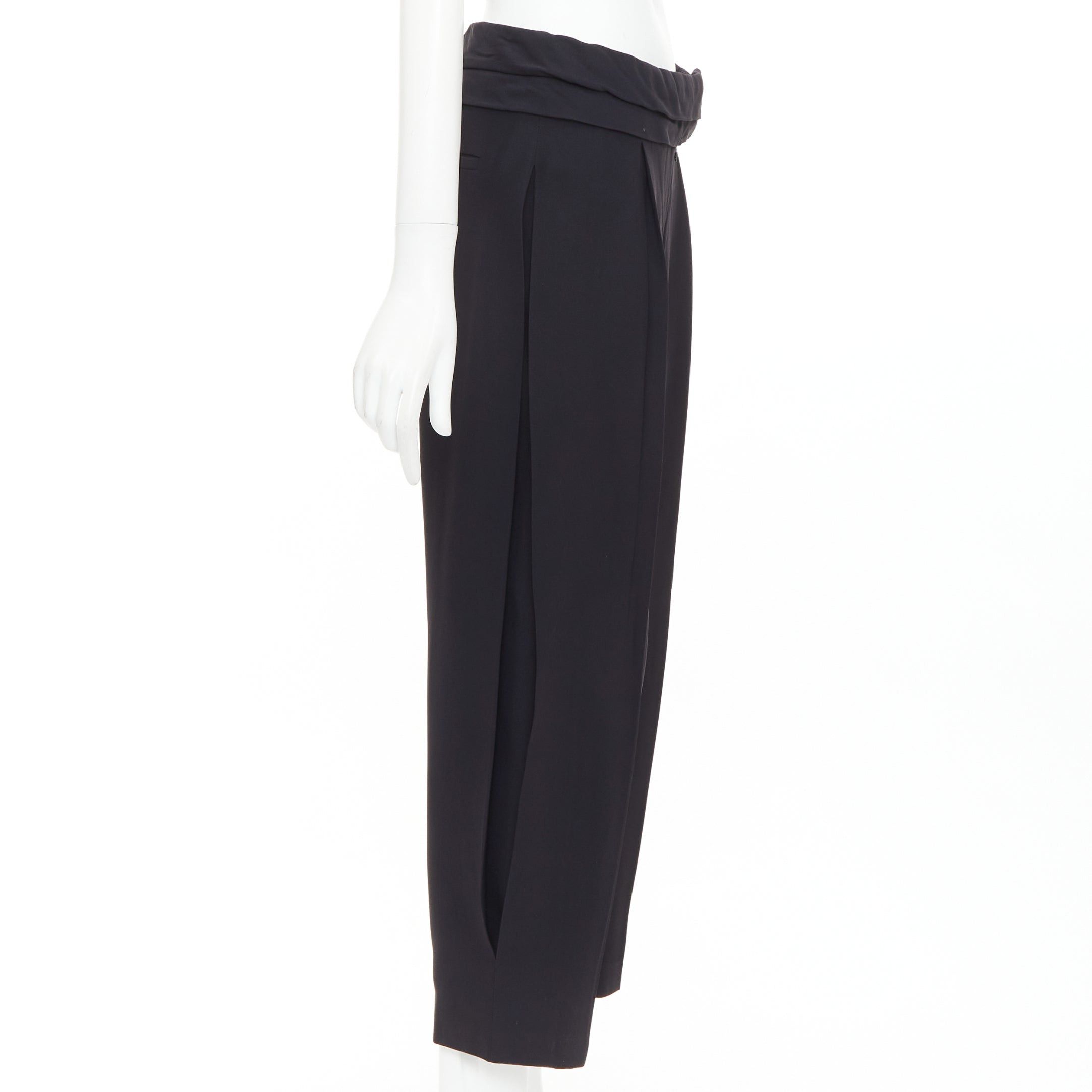 Alexander McQueen ALEXANDER MCQUEEN black cummerbund waistband tapered cropped trousers IT40 S Size 27" / US 4 / IT 40 - 4 Thumbnail