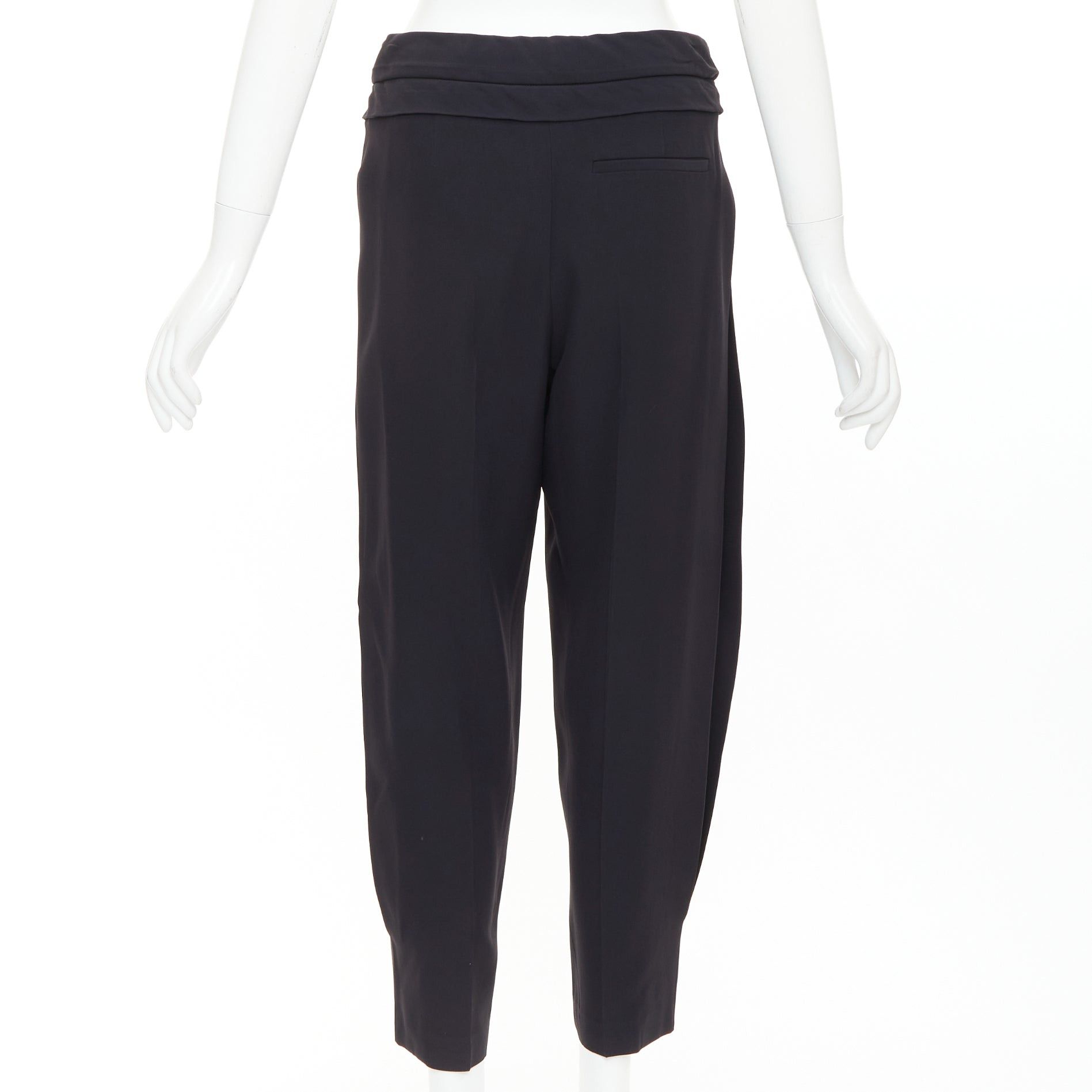 Alexander McQueen ALEXANDER MCQUEEN black cummerbund waistband tapered cropped trousers IT40 S Size 27" / US 4 / IT 40 - 5 Thumbnail