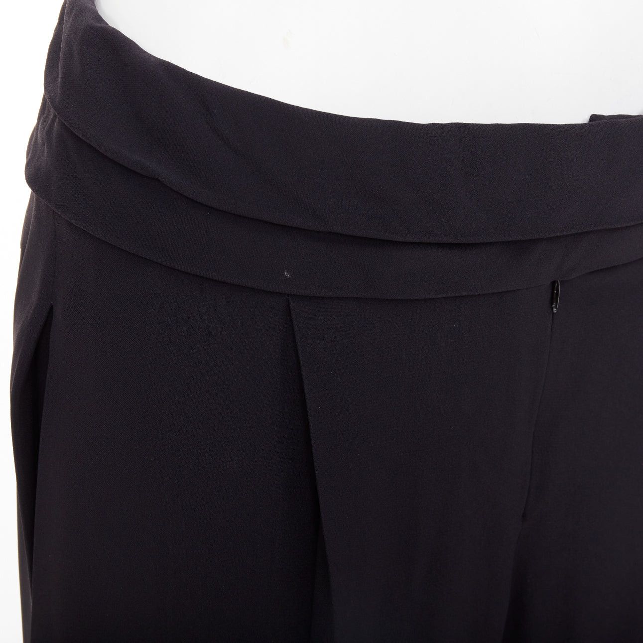 Alexander McQueen ALEXANDER MCQUEEN black cummerbund waistband tapered cropped trousers IT40 S Size 27" / US 4 / IT 40 - 2 Thumbnail