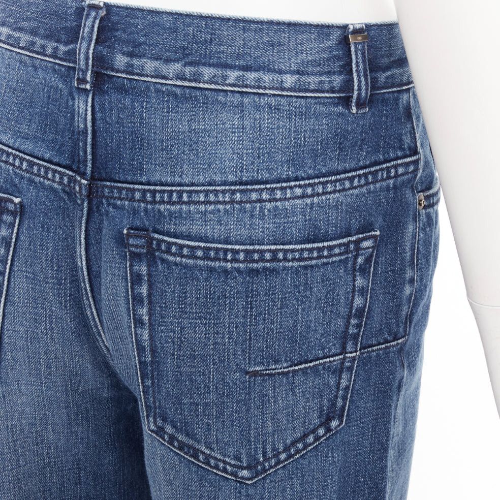 Dior CHRISTIAN DIOR blue cotton darted pockets wide leg denim cropped jeans FR36 S Size 27" / US 4 / IT 40 - 2 Thumbnail