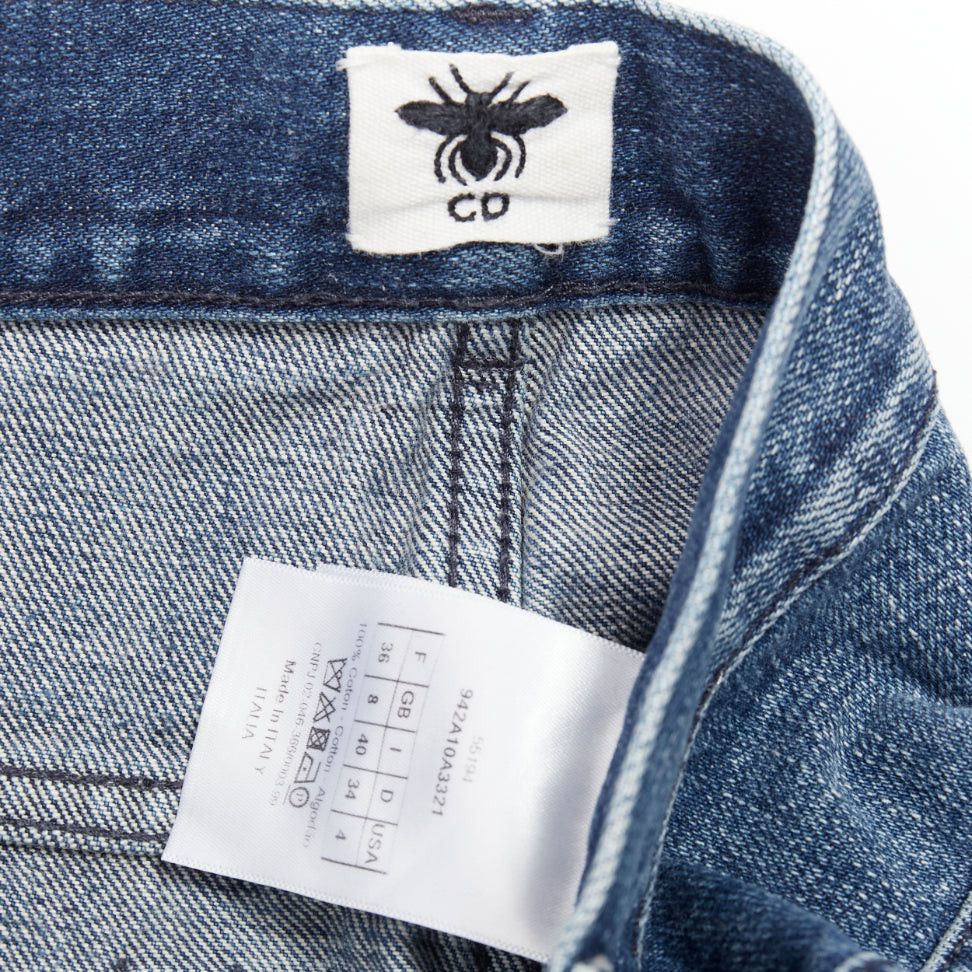Dior CHRISTIAN DIOR blue cotton darted pockets wide leg denim cropped jeans FR36 S Size 27" / US 4 / IT 40 - 8 Thumbnail